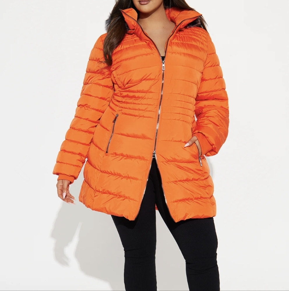 Orange Puffer Jacket